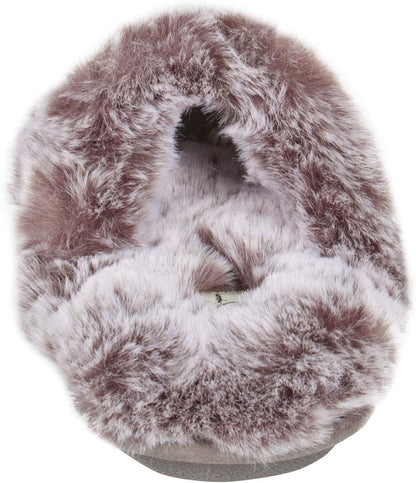 Womens Comfy Faux Fur House Slipper Scuff Memory Foam Slip on Anti-Skid Soleslipper
